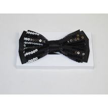 Mens Formal Bow Tie/Hankie Insomnia by Manzini Floral Sequins MZE140 White black image 3