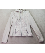 Zella Jacket Women&#39;s Medium White Long Sleeve Pockets Hooded Drawstring ... - £14.48 GBP