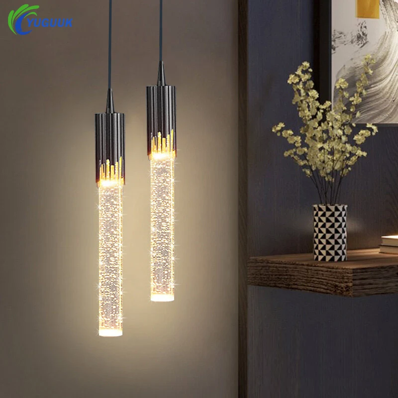 Modern Luxury Crystal Pendant Lamps Home Decor Bedside Hanging Light For Living - £32.26 GBP+