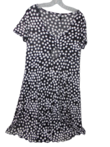 Renuar Collection Womens Large L Black and White Polka Dot Maxi Dress SS - £9.29 GBP