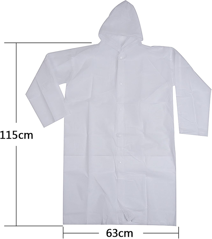 Mudder Adult Portable Raincoat Rain Poncho with Hoods and Sleeves (White) Item image 5