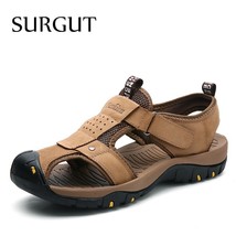 Summer New Sandals Men Leather Classic Roman Sandals Slipper Outdoor Sneaker Bea - £49.26 GBP