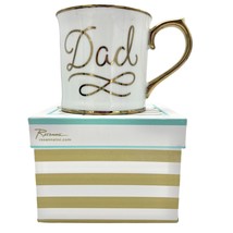 Rosanna Inc Dad Mug 6 oz White with Gold Trim Details Father&#39;s Day NIB - £7.00 GBP