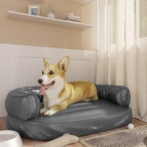 Ergonomic Foam Dog Bed Grey 88x65 cm Faux Leather - £31.46 GBP