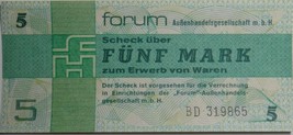 Germany 5 Mark Ddr Forum Check Banknote 1979 Unc Condition Xrare Nr - £11.03 GBP