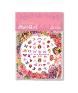 MewGirl Lovely Sweet Nail Pinky Flowers Stickers - $380.53 MXN