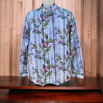 Tommy Bahama Button Shirt Mens Medium Long Sleeve Plaid Floral Cotton po... - £20.19 GBP