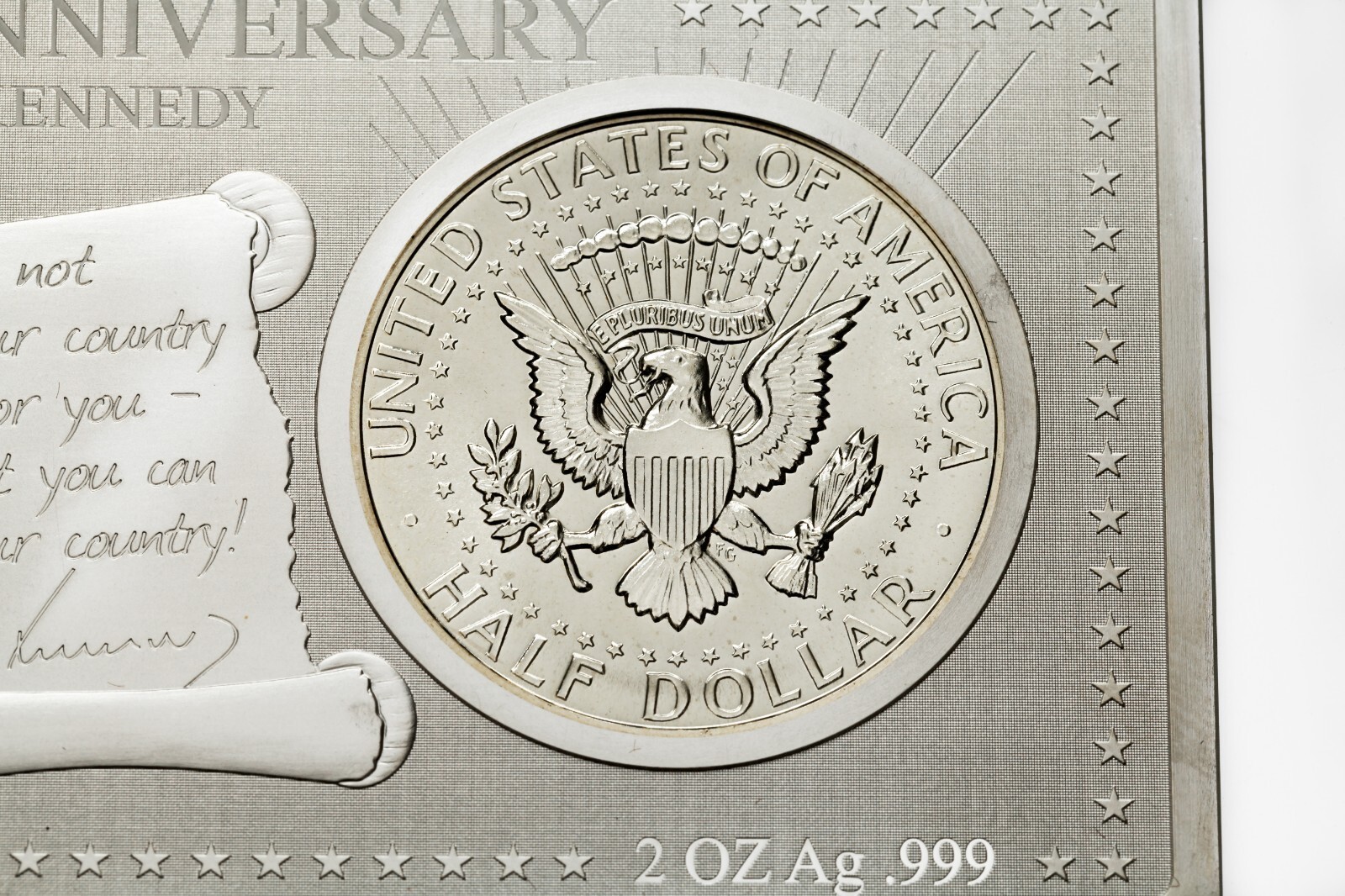 2017 100th Anniversary of JFK 2 Oz Silver Bar w/ Box, Case, and CoA Item image 3