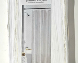 Mainstays Fabric Shower Curtain 72x72in Gold pinstripe Metallic Shine White - $23.99