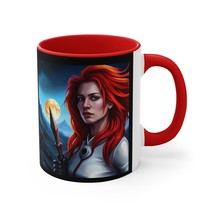 redhead warrior on alien planet D3 Accent Coffee Mug, 11oz will do custo... - £14.37 GBP