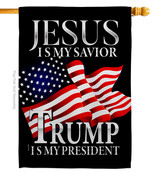 Jesus Savior Trump President House Flag Vote 28 X40 Double-Sided Banner - £29.55 GBP