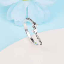 925 Sterling Silver Shooting Stars Sparkling Ring For Women  - £13.49 GBP