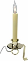 Cambridge Electric Window Candle w/BRASS Finish Steady Boxed Christmas Candle - $24.88