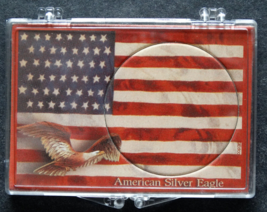 1 Edgar Marcus Silver Eagle Snaplock Case Coin Holder 2X3 Eagle and Flag - $7.95