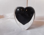 Art Glass Black Heart Bud Vase 2 3/4&quot; Hand Blown Paperweight Plant Start... - £12.55 GBP