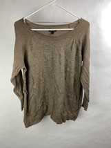 APT 9 Womens L Sand-Brown Longsleeve Shirt w/ Silver Bead Embellishment - £10.35 GBP