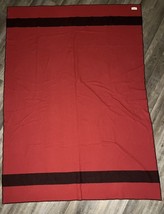 Vintage LL Bean Wool Trapper Blanket Red Black Stripe 93” X 67” Freeport Maine - £57.26 GBP