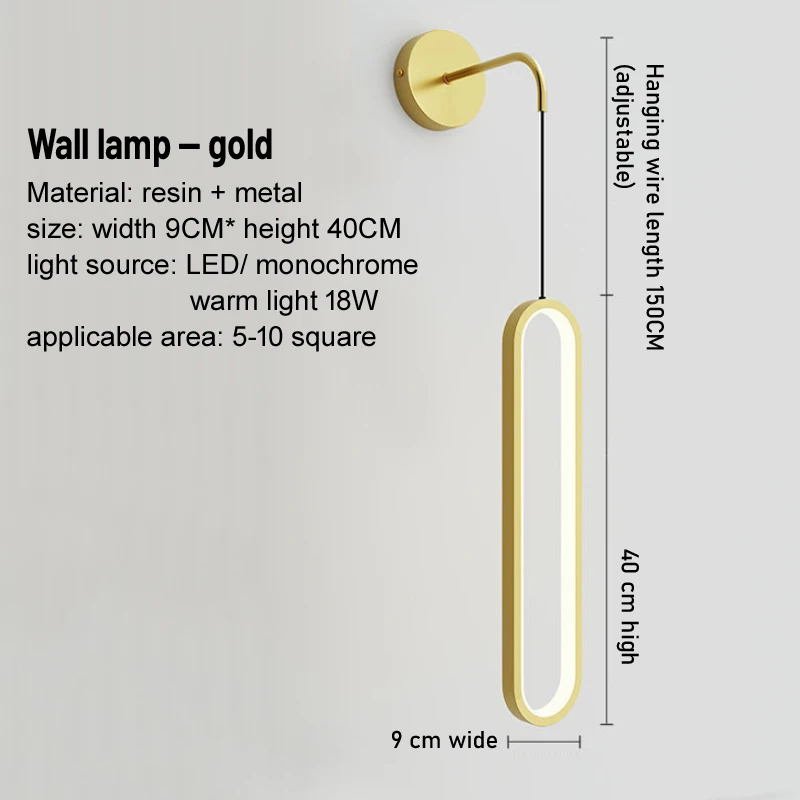  Wall Lamp Bedroom Bedside Lamp Nordic Modern Living Room Background Wall Creati - £177.09 GBP