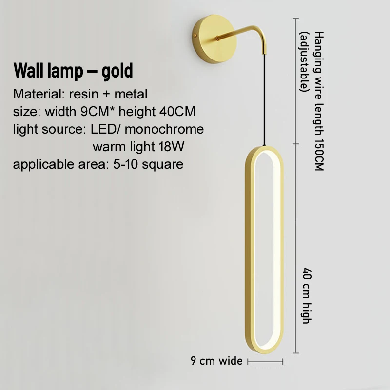  Wall Lamp Bedroom Bedside Lamp Nordic Modern Living Room Background Wall Creati - £165.69 GBP