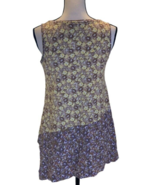 LOGO Lori Goldstein Womens Floral Blouse Tank Top Size XS Brown Yellow P... - £12.01 GBP