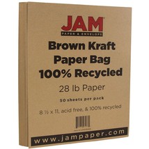 Jam Paper Matte 28lb Paper – 8.5 x 11 Letter – Brown Kraft – 50 Sheets/Pack - £17.13 GBP