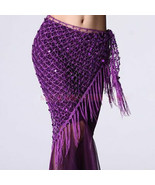 Purple Mermaid Sequin Bohemian Tribal BellyDance ATS ArtDeco Boho Hip Sc... - $54.69 CAD