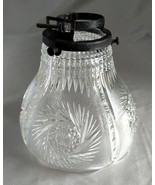 Vintage Clear Frosted Pressed Glass Pinwheel Bell Light Shade w/ Fitter ... - $44.10