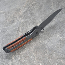 8&quot; Folding Blade Pocket Knives Rosewood Handle with Belt Clip EDC Surviv... - £14.93 GBP