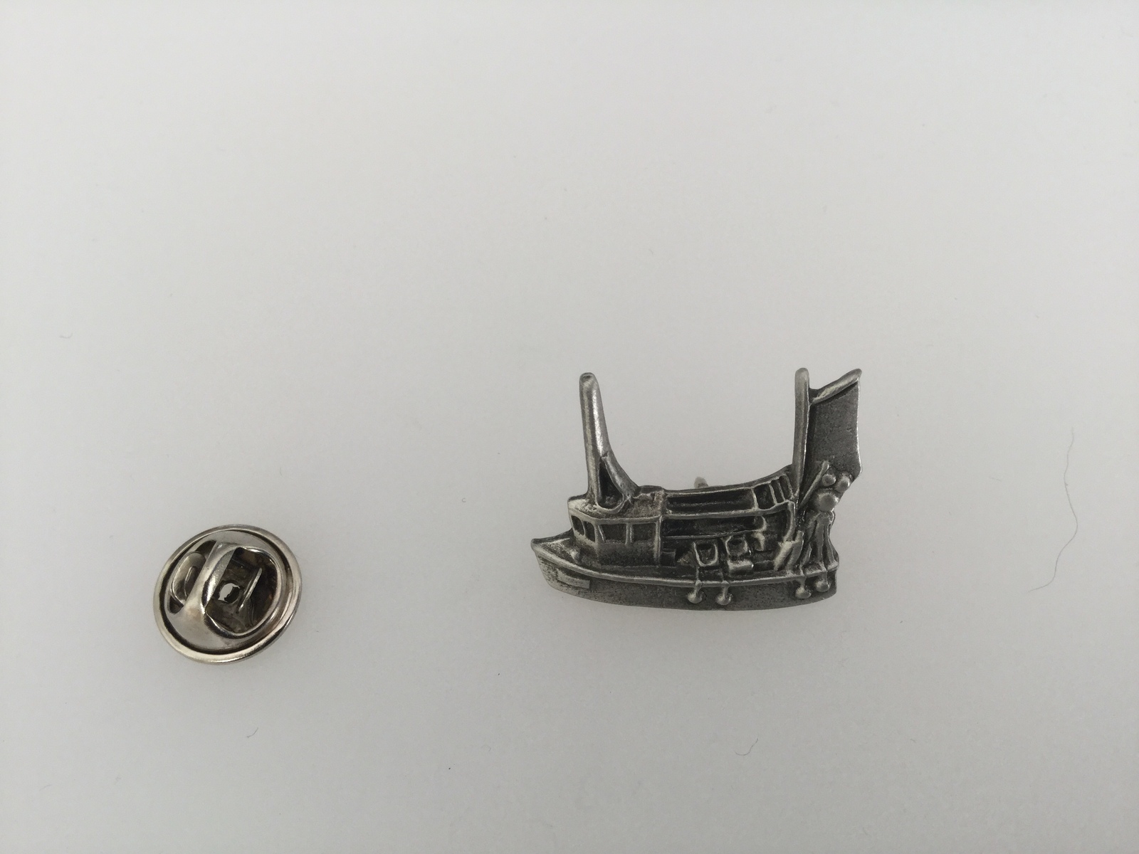 Primary image for Fishing Trawler Pewter Lapel Pin Badge Handmade In UK