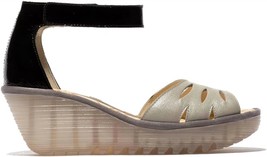 Fly London women&#39;s yelu545fly wedge sandal Silver/black - $142.00