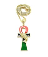 Ankh Cross &amp; Nefertiti  Pendant 24&quot; Box,Rope,Cuban Chain Fashion Necklac... - $16.10