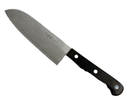 Japanese Gold Fish Chefs Kitchen Knife Santoku Wooden 6.5 In Stainless Steel - £39.53 GBP