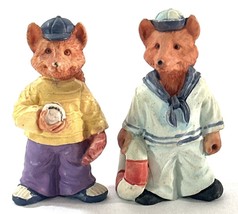 Pair Of Fox Curio Figures Red-Tailed Fox Sailor And Baseball Player Vintage - €4,61 EUR