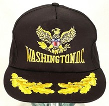 Washington D.C. Hat-Black-Leaf Bill-Snapback-Eagle-Vtg NOS - $15.19