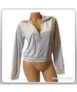Victoria&#39;s Secret Silver Gray Velour Half Zip Sweater - Small - $25.99
