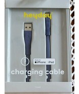 Two (2) heyday™ Navy Blue iPhone/iPad Charging Cable ~ 3&#39; Long Cable to USB - £11.85 GBP