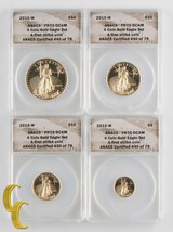 2015-W American Gold Eagle Proof Set 1.85 Oz Graded by ANACS as PR70 DCAM - £5,861.32 GBP
