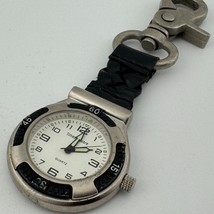 Time Square Pocket Watch Men Silver White Snap-on Quartz Japan Analog Ne... - €22,93 EUR