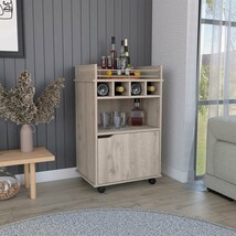 Phoenix Bar Cart: 2 Shelves, 4 Cubbies, Cabinet - $3,353.80 MXN
