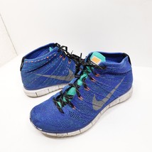 Nike Free Flyknit Chukka Mid Running Shoes Men&#39;s Size 9.5 Blue  639700-400 - $29.69