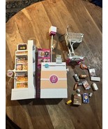 Barbie Doll Supermarket Play Set Grocery Store - Cart &amp; Foods - 19 Piece... - €11,19 EUR