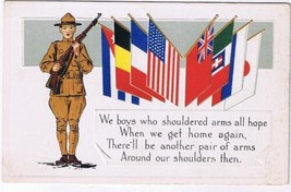 Postcard Embossed World War I Boys Shouldering Arms Hope - £2.84 GBP