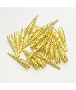 20 Long Beads Caps Cone Shape Gold Ornate Filigree 42mm Findings - €3,61 EUR