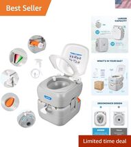 Compact 5.8 Gal Camping Toilet with Level Indicator - Ideal for RVs and ... - $212.34