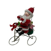 Vintage Santa Claus on Bicycle with Gifts Christmas Ornament Kurt Adler 1983 - £10.28 GBP