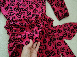 Ladies Dress Size 10 Attached Sash Form Fitting Hot Pink + Black Dress $90 Value - £11.36 GBP