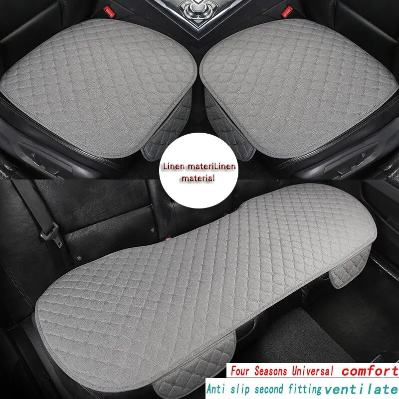 Quilted embroidered car cushion without backrest four seasons universal three piece set thumb200