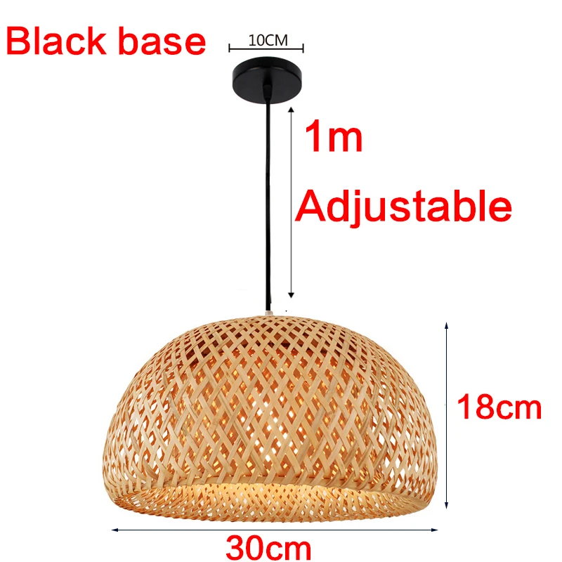 Pendant Lamp Bamboo Lantern  Rattan Wicker Chandeliers Hand-Woven Bamboo Lampsha - £174.47 GBP