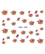Nail Art Water Transfer Stickers Decal Pretty Flowers &amp; Butterflies KoB-... - $4.22 CAD