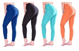 Women&#39;s High Waist Butt Yoga Pants Lifting Leggings Scrunch Ruched Size XL - £8.01 GBP